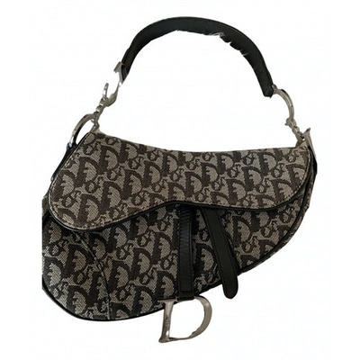Pre-owned Dior Saddle Grey Leather Handbag
