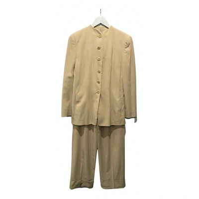 Pre-owned Giorgio Armani Suit Jacket In Beige