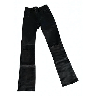 Pre-owned Jitrois Leather Slim Pants In Black
