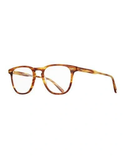 Garrett Leight Brooks Square Optical Frames W/clip-on Sunglasses, Gold/tortoise