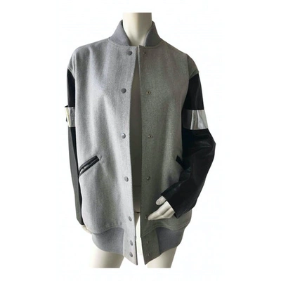 Pre-owned Mm6 Maison Margiela Wool Biker Jacket In Grey