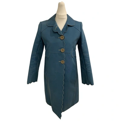 Pre-owned Anya Hindmarch Coat In Blue