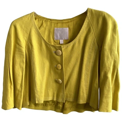 Pre-owned Rebecca Taylor Linen Coat In Yellow