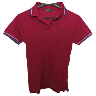 Pre-owned Fred Perry Burgundy Cotton Top