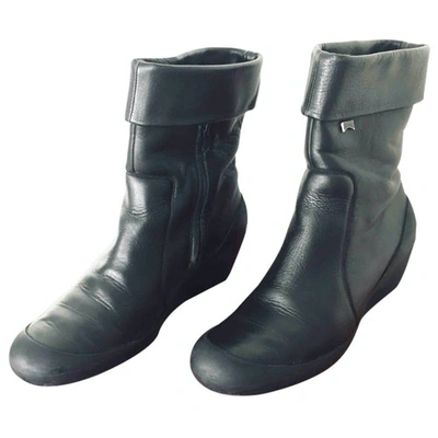 Pre-owned Camper Leather Ankle Boots In Black