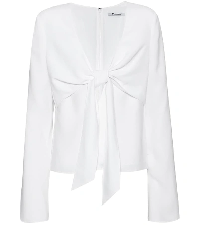 Alexander Wang T Long-sleeve Tie Front Shirt, Ivory In White