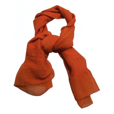 Pre-owned Etro Silk Scarf In Orange