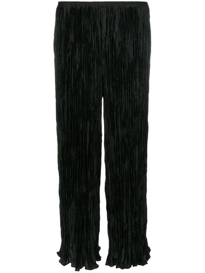 Elizabeth And James Crescent Pleated Flare Cropped Pants, Black
