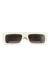 Off-white 55mm Rectangular Sunglasses In White