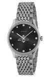 Gucci G-timeless Bracelet Watch, 36mm In Silver/ Black