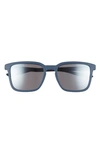 Nike Circuit 55mm Polarized Square Sunglasses In Matte Blue/ Silver Flash