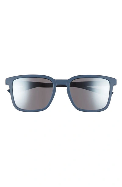 Nike Circuit 55mm Polarized Square Sunglasses In Matte Blue/ Silver Flash