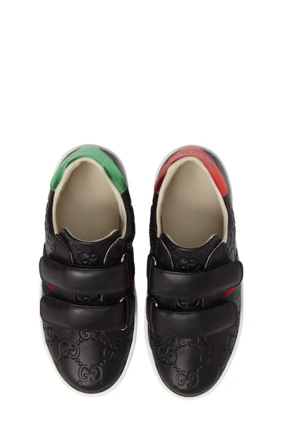Gucci Kids' New Ace Sneaker In Black Monogram