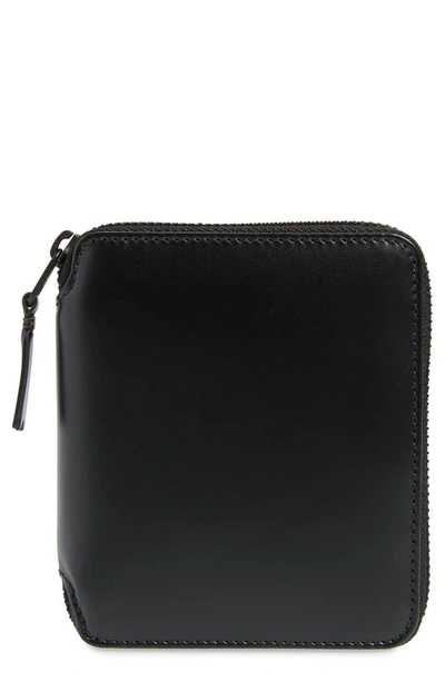 Comme Des Garçons Super Fluo Zip Around Wallet In Black