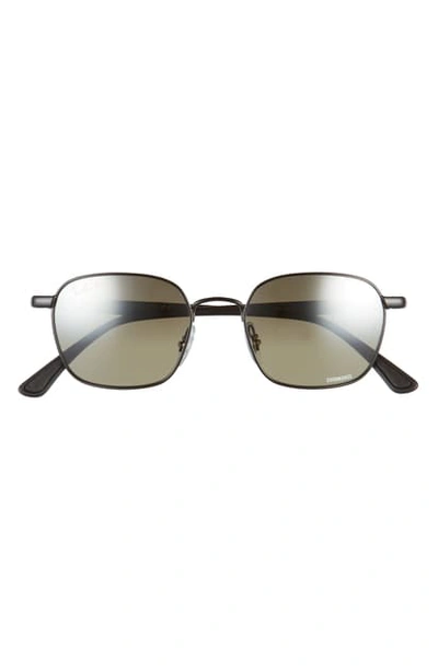 Ray Ban Wayfarer Polarized 50mm Sunglasses In Black/ Grey Gradient Mirror