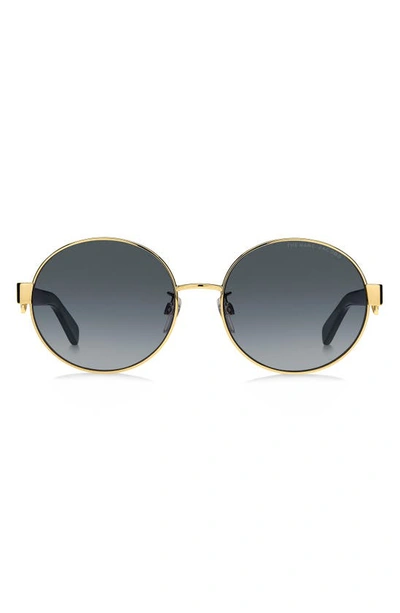 Marc Jacobs 56mm Gradient Round Sunglasses In Gold/ Dark Grey Gradient