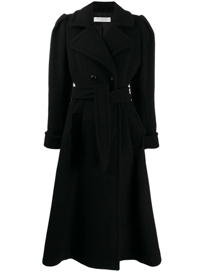 Philosophy Di Lorenzo Serafini Belted Wool Blend Coat In Black