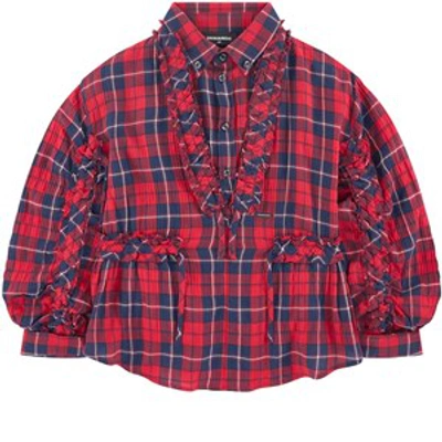 Dsquared2 Kids' Checked Blouse In Red And Blue