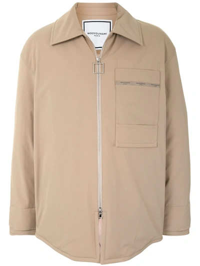 Wooyoungmi Patch-pocket Padded Shirt Jacket In Brown