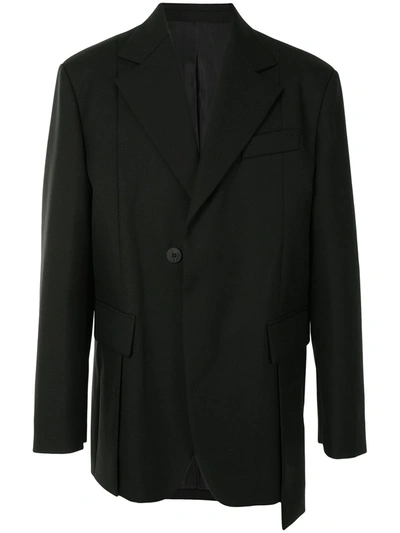 Wooyoungmi Asymmetric-hem Single Breasted Jacket In Black