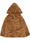 Apparis Goldie Hooded Faux-fur Coat In Camel