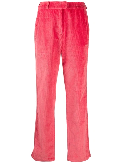 Adidas Originals Corduroy Side-strip Trousers In Pink