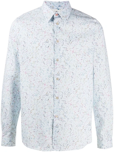 Ps By Paul Smith Abstract Print Buttoned Shirt In Blue