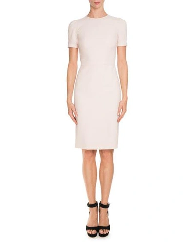 Givenchy Short-sleeve Fitted Pencil Dress, Skin