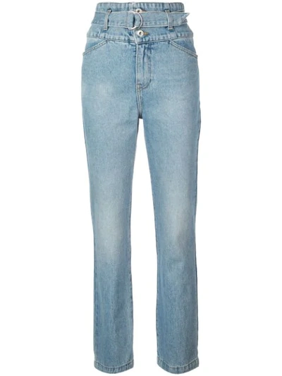 Jonathan Simkhai Theo Belted High-rise Jeans In Blue