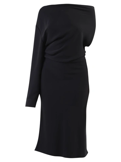 Mm6 Maison Margiela One-shoulder Dress In Black