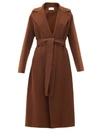 The Row Malika Double Face Wool Blend Felt Wrap Coat In Saddle Brown