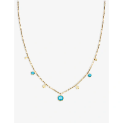 Astley Clarke Stilla 18ct Yellow Gold-plated Vermeil Sterling Silver And Turquoise Pendant Necklace