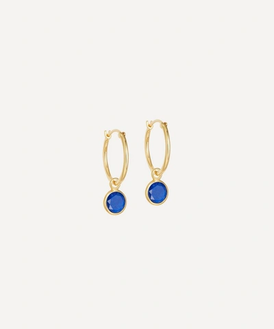 Astley Clarke Stilla 18ct Yellow Gold-plated Vermeil Sterling Silver And Lapis Lazuli Hoop Earrings