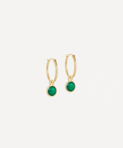 Astley Clarke Stilla 18ct Yellow Gold-plated Vermeil Sterling Silver And Green Onyx Hoop Earrings