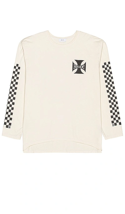 Rhude Classic Checkers Long Sleeve Tee In Neutral
