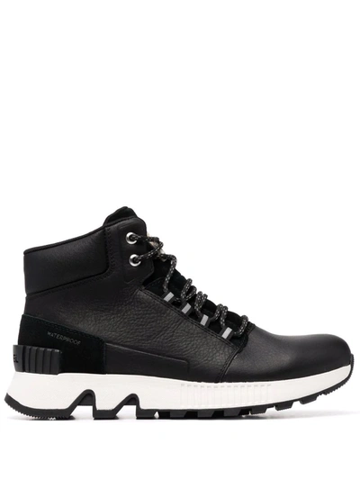 Sorel Men's Mac Hill Waterproof Leather Sneaker Boots In Black