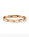 Roberto Coin 18k Rose Gold Love In Verona Diamond Flower Bangle Bracelet