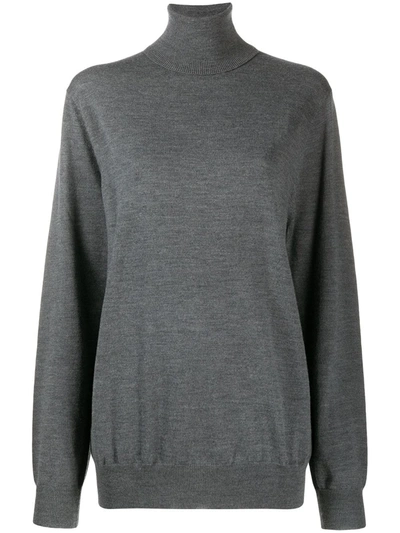 Barbara Bui Ribbed Knit Turtleneck Jumper In Grey