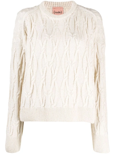 Nude Textured Drop Shoulder Jumper In Neutrals