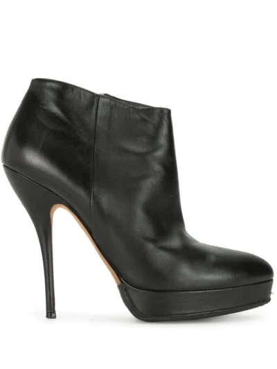 Pre-owned Gucci Platform Ankle Boots In Black