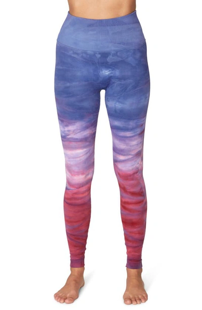 Spiritual Gangster Metta Watercolor Print Leggings In Fall Knights Dip Dye