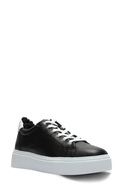 Schutz Women's Kristin Lace Up Sneakers In Black/ White Leather