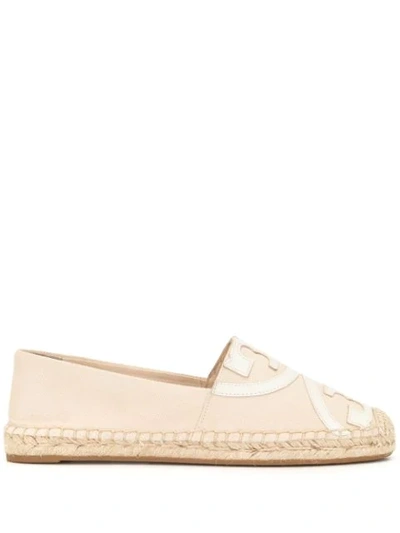 Tory Burch Poppy Logo Espadrille Flat In Cream