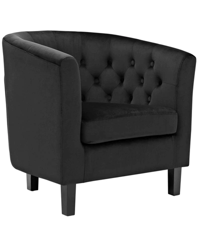 Modway Prospect Velvet Armchair In Black