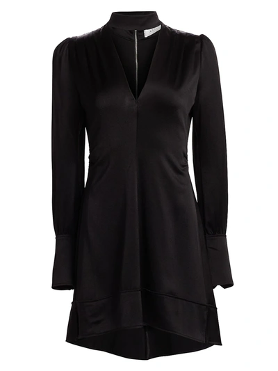 A.l.c Garrison Cutout Hammered-satin Mini Dress In Black