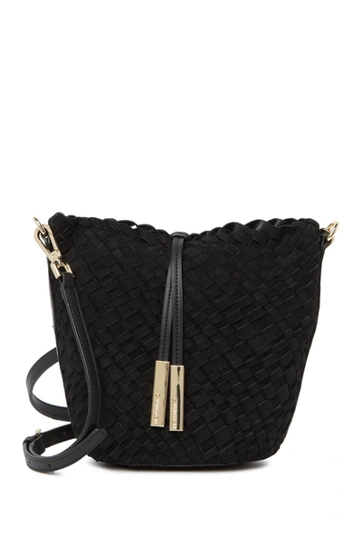 Calvin Klein Naomi Woven North/south Crossbody In Blk Gold