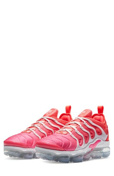 Nike Women's Air Vapormax Plus Running Sneakers From Finish Line In Platinum/ Crimson/ Pink Blast