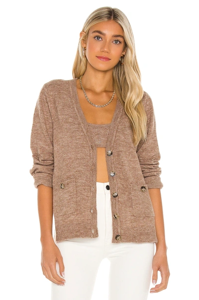 Lovers & Friends Kamile Oversized Cardigan In Light Taupe
