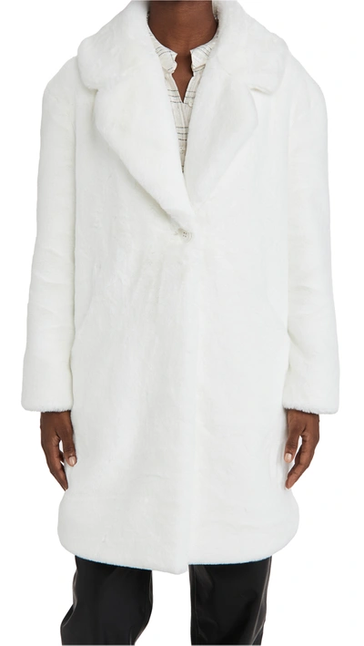 Adrienne Landau Faux Fur Coat In White