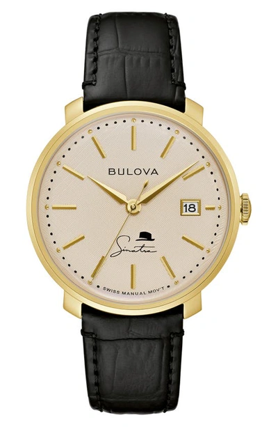 Bulova Men's Frank Sinatra Brown Leather Strap Watch 40mm Women's Shoes In Ivory